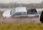 Tras pasar por un charco en Ruta 18, perdió el control y despistó