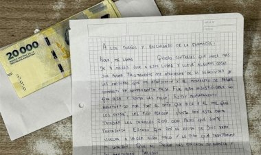 El noble y valiente gesto de un estafador arrepentido: “Junto con esta carta les devuelvo $200 mil pesos que junté trabajando”