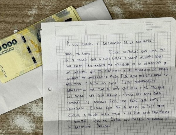 El noble y valiente gesto de un estafador arrepentido: “Junto con esta carta les devuelvo $200 mil pesos que junté trabajando”