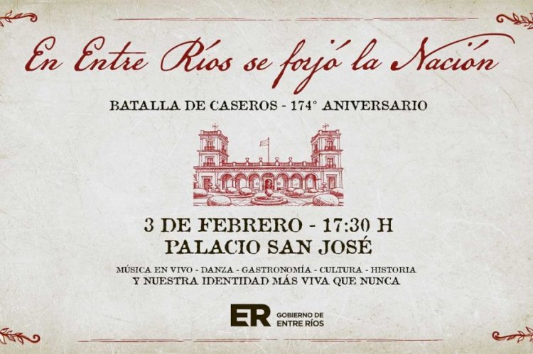La Batalla de Caseros se conmemorará con música, historia y cultura en el Palacio San José