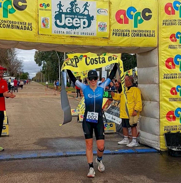 Los concordienses Eduardo Pelichero y Ana Brunini se quedaron con el Duatlón de San Salvador